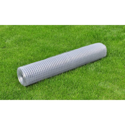 Cerca de arame quadrada 1x25 m aço galvanizado prateado