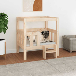 Cama para cães 65,5x50,5x70 cm madeira de pinho maciça