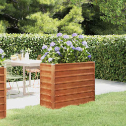 Canteiro de jardim 100x40x77 cm aço corten cor enferrujado