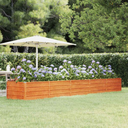 Canteiro de jardim 400x80x45 cm aço corten cor enferrujado