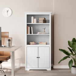 Estante bodo 82x40x173 cm madeira de pinho maciça branco