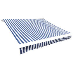 Tecido de substituição para toldo azul e branco 350x250 cm poliéster