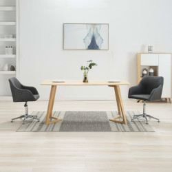 Cadeiras de jantar giratórias 2 pcs tecido cinzento-escuro