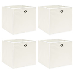 Caixas de arrumação 4 pcs 32x32x32 cm tecido branco