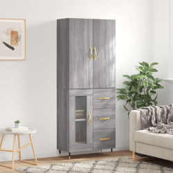 Armário alto 69,5x34x180 cm derivados de madeira sonoma cinza