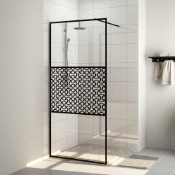 Divisória de chuveiro 80x195 cm vidro transparente esg preto
