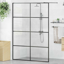 Divisória de chuveiro c/ vidro transparente esg 140x195cm preto