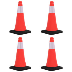 Cones de sinalização refletores com bases pesadas 4 pcs 50 cm