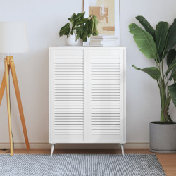 Portas de armário 2 pcs design de persiana pinho maciço branco