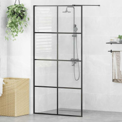 Divisória de chuveiro c/ vidro transparente esg 100x195cm preto