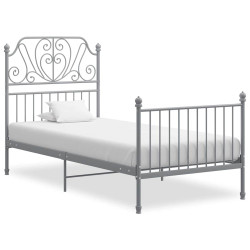 Estrutura de cama 100x200 cm metal cinzento