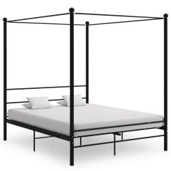 Estrutura de cama dossel 160x200 cm metal preto