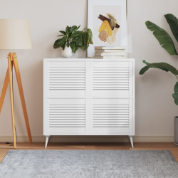Portas de armário 4 pcs design de persiana pinho maciço branco