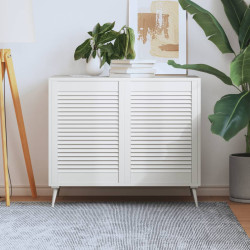 Portas de armário 2 pcs design de persiana pinho maciço branco