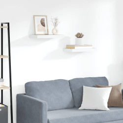 Prateleiras de parede 2 pcs 40x23,5x3,8 cm MDF carvalho e branco