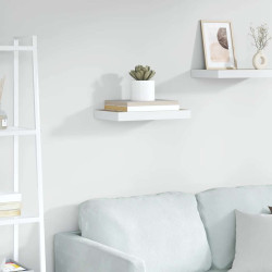 Prateleira de parede suspensa 50x23,5x3,8cm MDF carvalho e branco