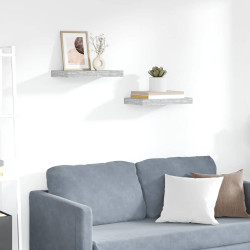 Prateleiras de parede 2 pcs 40x23x3,8 cm MDF cinzento-cimento