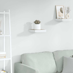 Prateleira parede suspensa 23x23,5x3,8 cm MDF carvalho e branco