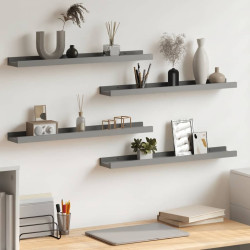 Prateleiras de parede 4 pcs 60x9x3 cm cinzento