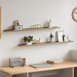 Prateleiras de parede 2 pcs 100x9x3 cm carvalho sonoma