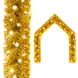 Grinalda de natal com luzes LED 20 m dourado