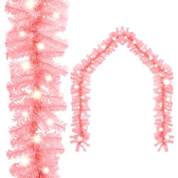 Grinalda de natal com luzes LED 5 m cor-de-rosa