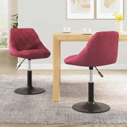 Cadeiras de jantar giratórias 2 pcs veludo vermelho tinto