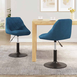 Cadeiras de jantar giratórias 2 pcs veludo azul