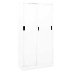 Armário escritório c/ porta deslizante 90x40x180 cm aço branco