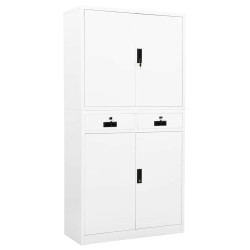 Armário de escritório 90x40x180 cm aço branco