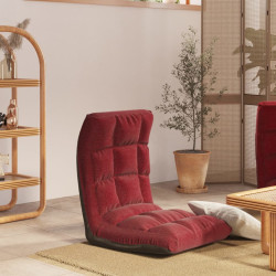 Cadeira de piso dobrável tecido vermelho tinto