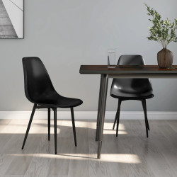 Cadeiras de jantar 2 pcs PP preto