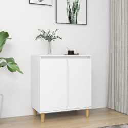 Aparador c/ pernas de madeira 60x35x70 cm contraplacado branco