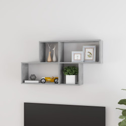 Estante de parede 100x18x53 cm deriv. madeira cinzento cimento