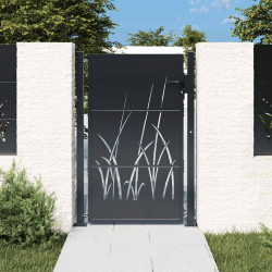 Portão de jardim antracite 100x125 cm aço design grama