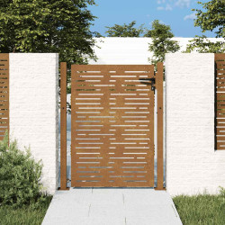 Portão de jardim 100x125 cm aço corten design quadrado