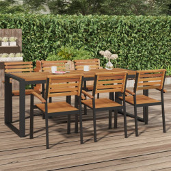 Mesa jardim c/ pernas em forma de u 200x90x75 cm acácia maciça