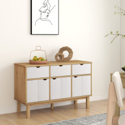 Aparador otta 114x43x73,5 cm pinho maciço castanho/branco