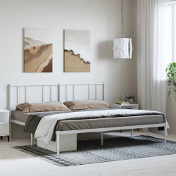 Estrutura de cama com cabeceira 183x213 cm metal branco