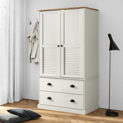 Roupeiro vigo 90x55x170 cm madeira de pinho maciça branco