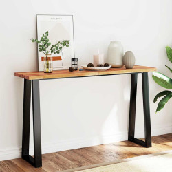 Mesa de jantar c/ bordas vivas 140x40x80 cm acácia maciça