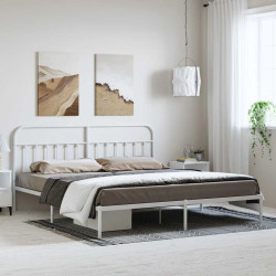 Estrutura de cama com cabeceira 183x213 cm metal branco