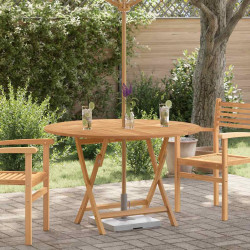 Mesa de jardim dobrável ø 110x75 cm madeira de teca maciça