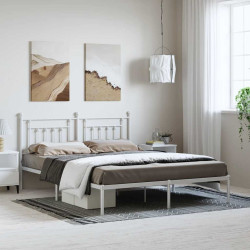 Estrutura de cama com cabeceira 183x213 cm metal branco