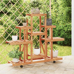 Suporte de plantas com rodas 110x25x101 cm abeto maciço