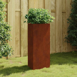 Vaso/floreira de jardim 40x34,5x75 cm aço corten