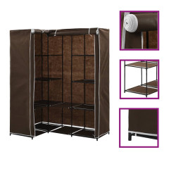 Roupeiro de canto 130x87x169 cm castanho