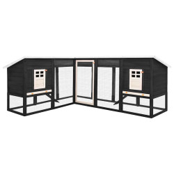 Coelheira exterior c/ parque mad. abeto maciça cinza e branco