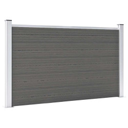Painel de vedação para jardim 180x105 cm wpc cinzento