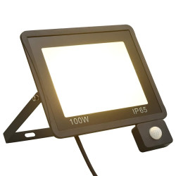 Projetor c/ iluminação LED e sensor 100 w branco quente